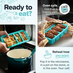Versatile Teal Food Storage Container with Dividers